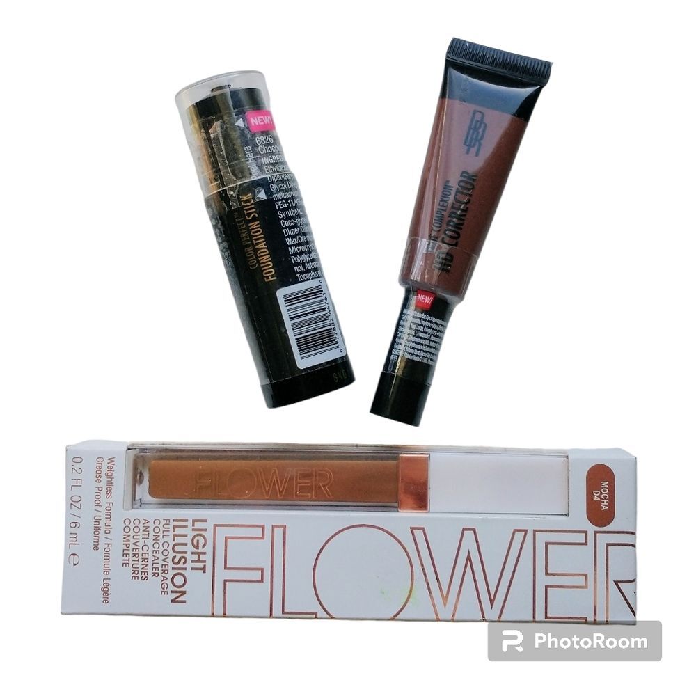 Black Radiance and Flower brand Foundation & Concealer Bundle - Dark Mocha Choco